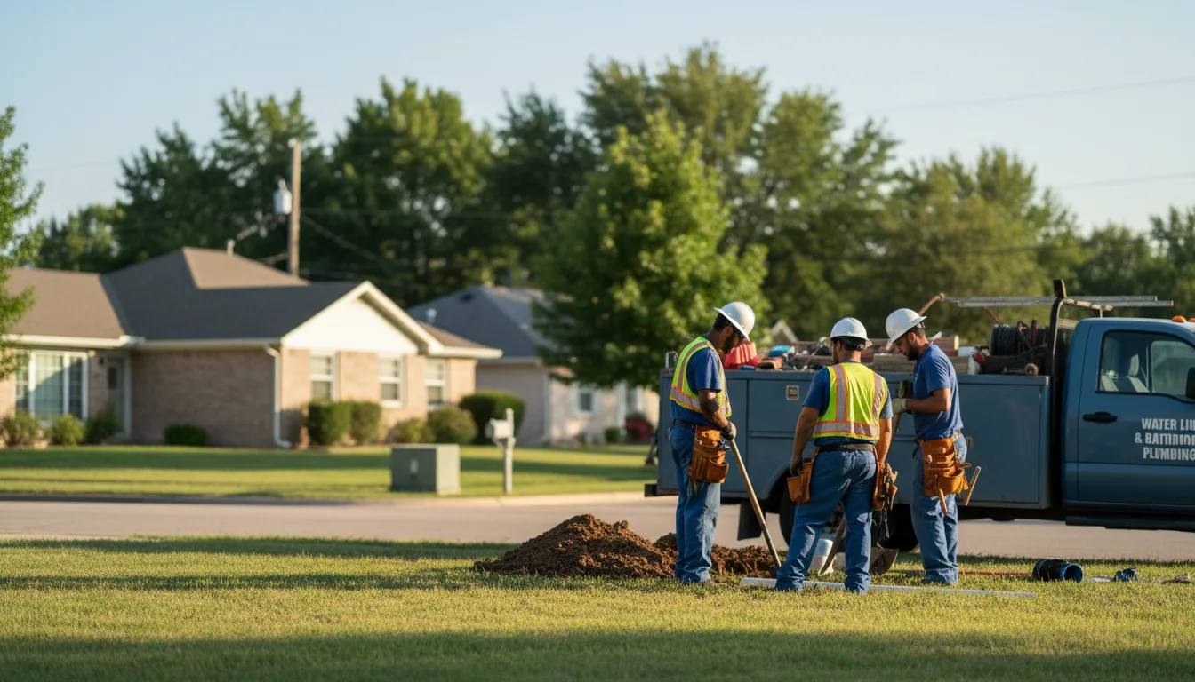 Residential water line and bathroom plumbing service in Burton, MI
